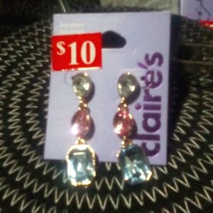 Claire's gem droplet earrings